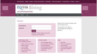 apply for accommodation - University of Exeter