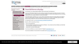 Trent Self Service ePayslips - Trent HR (Human ... - University of Exeter