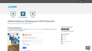 Initially Setting or Changing your O365 Password - AppRiver