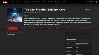 The Last Frontier: Exidium Corp (Game) - Giant Bomb