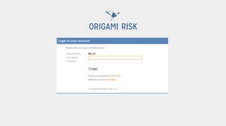 here - Origami Risk - Login to your account