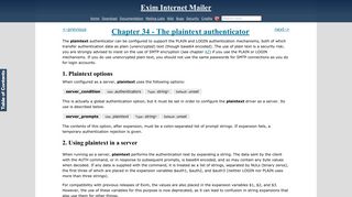 34. The plaintext authenticator - Exim Internet Mailer