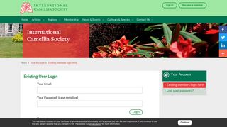 Existing members login here - International Camellia Society