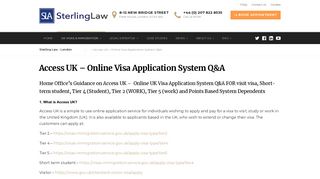 Access UK - Online Visa Application System Q&A - Sterling Law ...