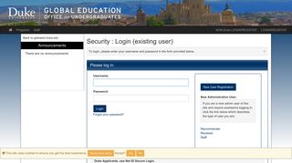 Security>Login (existing user)>Global Education Office for ...