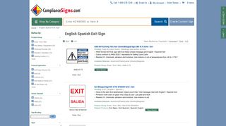 English Spanish Exit Sign Safety Signs from ComplianceSigns.com