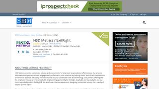 HSD Metrics / ExitRight - Review capabilities and get contact ...
