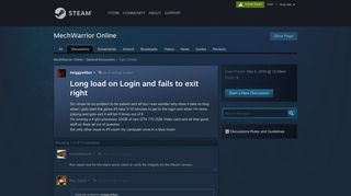Long load on Login and fails to exit right :: MechWarrior Online ...