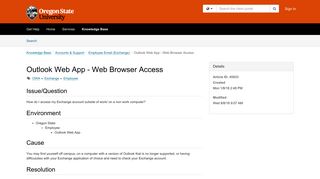 Article - Outlook Web App - Web Brows... - TeamDynamix