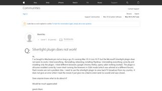 Silverlight plugin does not work! - Apple Community - Apple ...