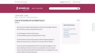 Log in to Exorlive automatically – ExorLive
