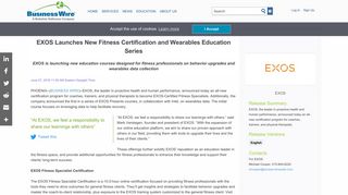 EXOS Launches New Fitness Certification and Wearables Education ...