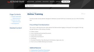 Online Training - MyExostar