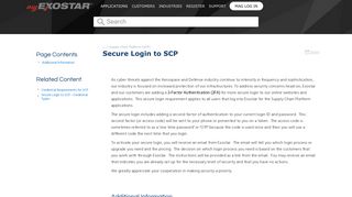 Secure Login to SCP - MyExostar
