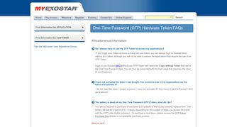 (OTP) Hardware Token FAQs - MyExostar