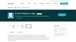 Exotel Telephony App App Integration with Zendesk Support