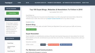 Top 100 Expat Blogs, Websites & Newsletters To Follow in 2019