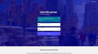 Expedia Partner Central - Login