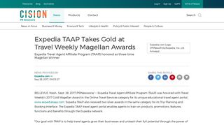 Expedia TAAP Takes Gold at Travel Weekly Magellan Awards