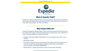 Expedia TAAP - Travel Agent Affiliate Program