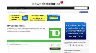TD Canada Trust down? Current outages and problems ...