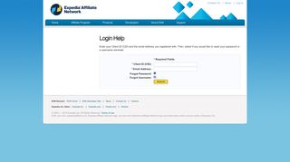 Expedia Affiliate Network - Forgot Username and Password