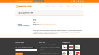Expedia QuickConnect® | - WebRezPro