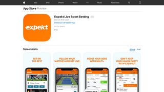 Expekt Live Sport Betting on the App Store - iTunes - Apple