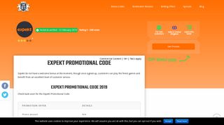 Expekt Promotional Code 2019 - New Customer Signup bonus