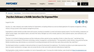Paychex Releases a Mobile Interface for ExpenseWire | Paychex