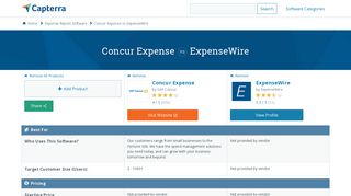 Concur Expense vs ExpenseWire - 2019 Feature and Pricing ...