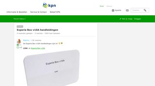 Experia Box v10A handleidingen | KPN Community - KPN Forum