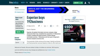 Experian buys 192business - Finextra Research