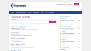 Experian Business Check - Business Search