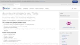 Business Intelligence and Alerts | BusinessIQ | Experian UK