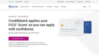 Credit Cards Matched to Your Credit Profile - Experian CreditMatch