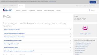 FAQs | Background Checking | Experian UK