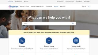 Consumer Assistance at Experian