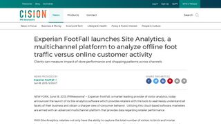 Experian FootFall launches Site Analytics, a multichannel platform to ...