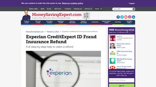 Experian CreditExpert ID Fraud Insurance Refund: Are you owed ...