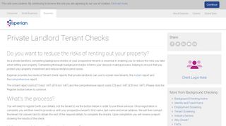 Private Landlord Tenant Checks | Background Checking | Experian UK