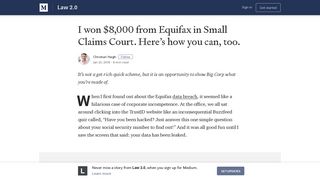 I won $8,000 from Equifax in Small Claims Court. Here's how you can ...