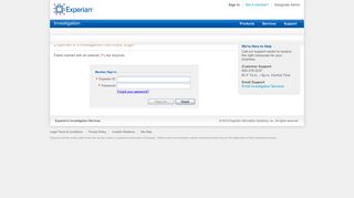 Member Login - Experian's Investigation Services