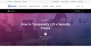 How to Temporarily Lift a Security Freeze | Experian