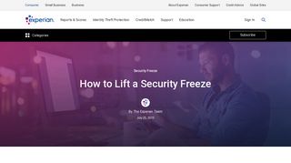 How to Lift a Security Freeze | Experian