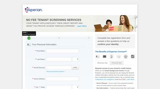 Experian tenant screening services account sign up - Experian Connect