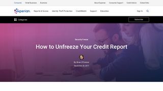 How to Unfreeze Your Credit Report | Experian