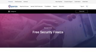 Free Security Freeze | Experian