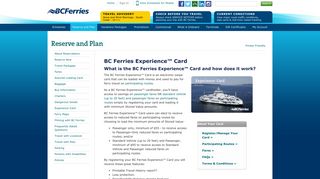 BC Ferries Experience™ Card | BC Ferries - British Columbia Ferry ...