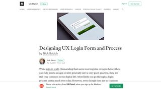 Designing UX Login Form and Process – UX Planet